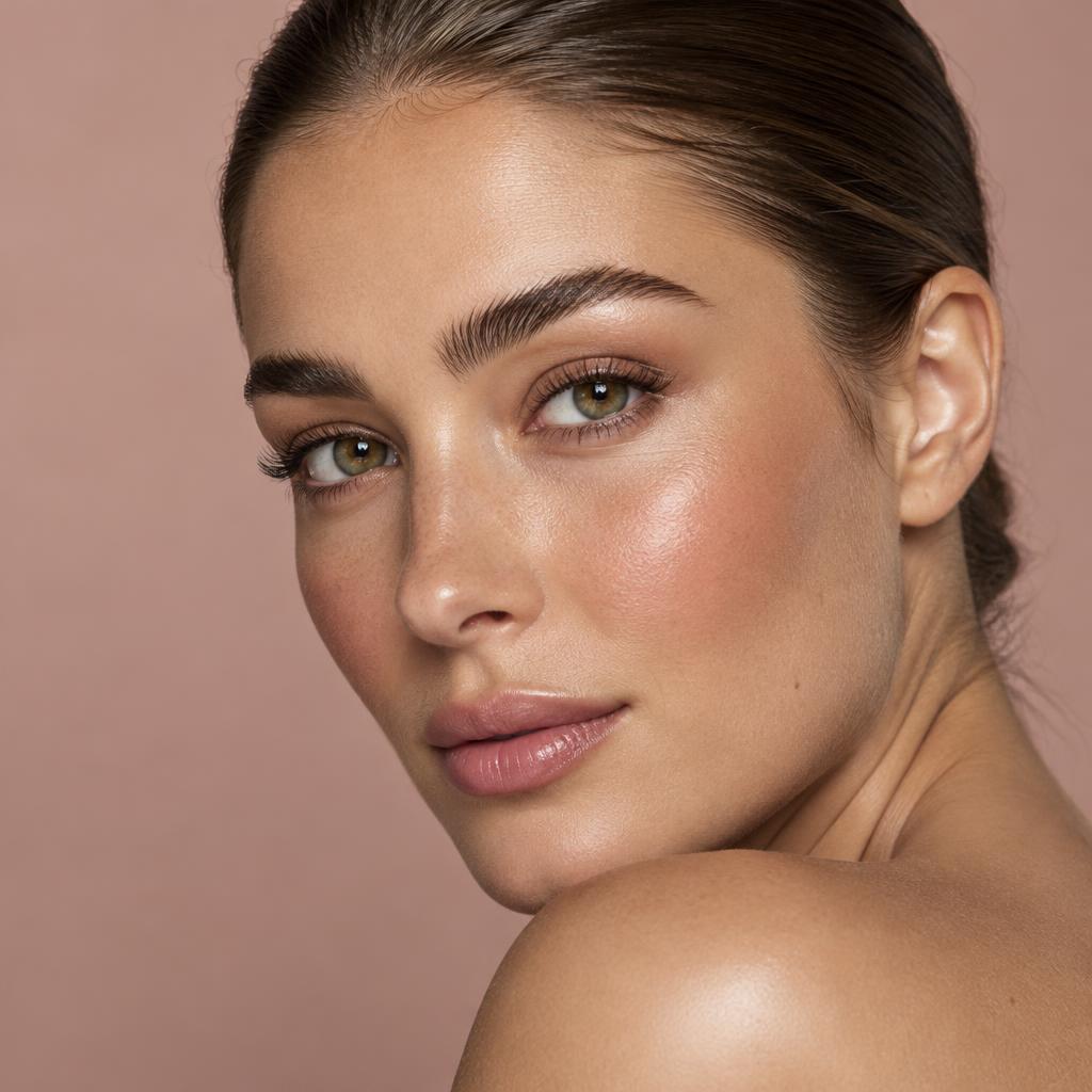 Illustrative portrait with softly sculpted brows